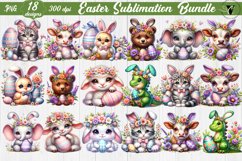Animals with bunny ears Sublimation | Easter animals Product Image 1