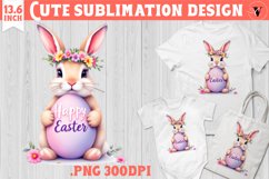 Cute Bunny with egg | Easter clipart | Happy Easter Product Image 1