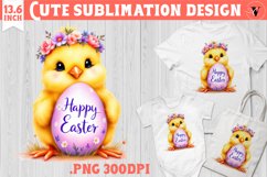 Cute Chick with egg | Easter clipart | Happy Easter Product Image 1