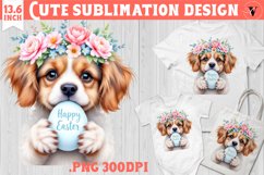 Cute Dog with egg | Easter clipart | Happy Easter Product Image 1