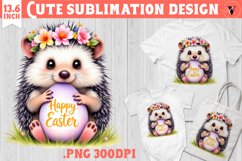 Cute Hedgehog with egg | Easter clipart | Happy Easter Product Image 1