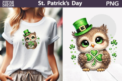 St. Patrick's Day Clipart | Owl Clover Sublimation Product Image 1