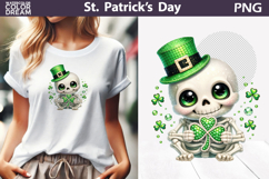 St. Patrick's Day Clipart | Skeleton Clover Sublimation Product Image 1