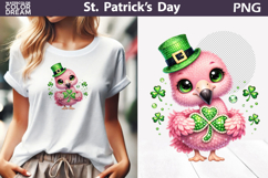 St. Patrick's Day Clipart | Flamingo Clover Sublimation Product Image 1