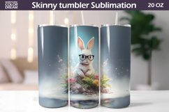Spring Glasses Bunny Tumbler Wrap | Spring Animal Tumbler Product Image 1