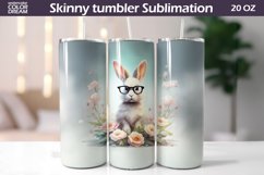 Spring Glasses Bunny Tumbler Wrap | Spring Animal Tumbler Product Image 1