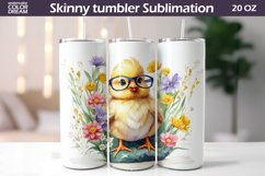 Spring Glasses Chicken Tumbler Wrap | Spring Animal Tumbler Product Image 1