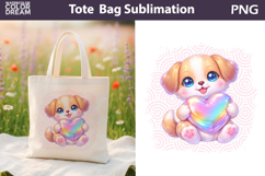 Cute Dog Tote Bag | Baby Animal Sublimation Product Image 1