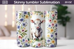 Heifer Cow Flowers Tumbler Wrap | Spring Animal Tumbler Product Image 1