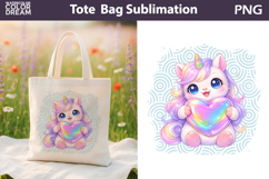 Cute Unicorn Tote Bag | Baby Animal Sublimation Product Image 1