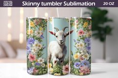 Goat Flowers Tumbler Wrap | Spring Animal Tumbler Product Image 1