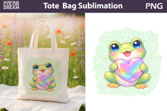 Cute Frog Tote Bag | Baby Animal Sublimation Product Image 1