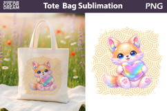Cute Fox Tote Bag | Baby Animal Sublimation Product Image 1