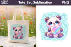 Cute Panda Tote Bag | Baby Animal Sublimation Product Image 1