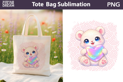 Cute Bear Tote Bag | Baby Animal Sublimation Product Image 1