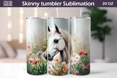 Horse Flowers Tumbler Wrap | Spring Animal Tumbler Product Image 1