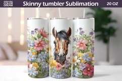 Horse Flowers Tumbler Wrap | Spring Animal Tumbler Product Image 1