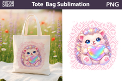 Cute Hedgehog Tote Bag | Baby Animal Sublimation Product Image 1