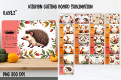 Cute forest animal kitchen board | Fall cutting board PNG Product Image 1
