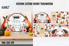 Cute forest animal kitchen board | Fall cutting board PNG Product Image 1