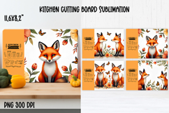Cute forest animal kitchen board | Fall cutting board PNG Product Image 1