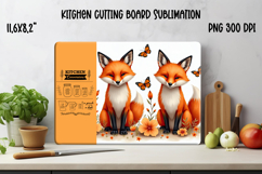 Cute forest animal kitchen board | Fall cutting board PNG Product Image 1