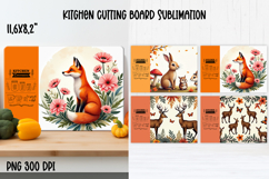 Cute forest animal kitchen board | Fall cutting board PNG Product Image 1