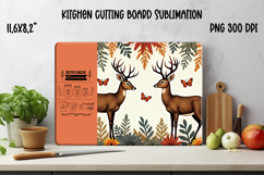 Cute forest animal kitchen board | Fall cutting board PNG Product Image 1