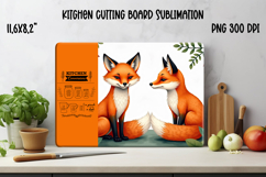 Cute forest animal kitchen board | Fall cutting board PNG Product Image 1