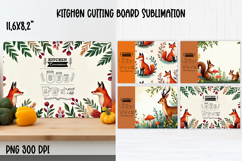 Cute forest animal kitchen board | Fall cutting board PNG Product Image 1