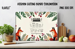 Cute forest animal kitchen board | Fall cutting board PNG Product Image 1