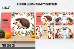 Cute forest animal kitchen board | Fall cutting board PNG Product Image 1
