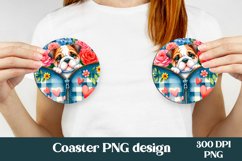 Animal car coaster sublimation PNG | Dog car coaster design Product Image 1