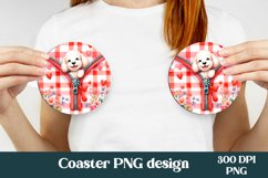 Animal car coaster | Dog round coaster sublimation Product Image 1