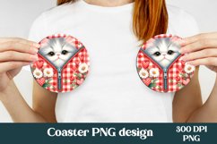 Animal car coaster | Cat round coaster sublimation Product Image 1