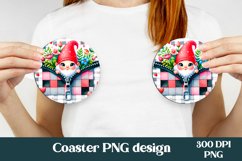Gnome flower car coaster sublimation design Product Image 1
