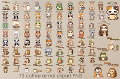 Coffee Mood Animal Clipart | Introvert Coffee Quote Design Product Image 1