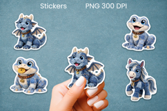 Denim animal sticker printable | Patchwork animal sticker Product Image 1