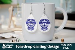 Retro animal teardrop earring | Animal earring | Earring PNG Product Image 1