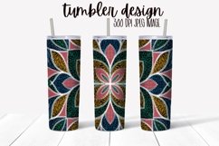 Tumbler Wrap Design - Flower With Glitter Animal Print Product Image 1