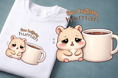 Coffee Mood Animal Clipart | Introvert Coffee Quote Design Product Image 1