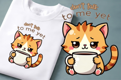 Coffee Mood Animal Clipart | Introvert Coffee Quote Design Product Image 1