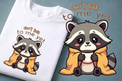 Coffee Mood Animal Clipart | Introvert Coffee Quote Design Product Image 1