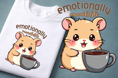 Coffee Mood Animal Clipart | Introvert Coffee Quote Design Product Image 1