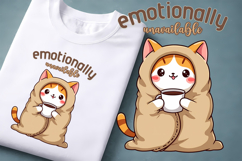 Coffee Mood Animal Clipart | Introvert Coffee Quote Design Product Image 1