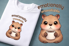 Coffee Mood Animal Clipart | Introvert Coffee Quote Design Product Image 1