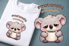 Coffee Mood Animal Clipart | Introvert Coffee Quote Design Product Image 1