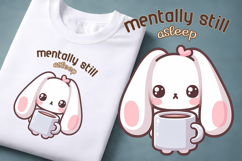 Coffee Mood Animal Clipart | Introvert Coffee Quote Design Product Image 1