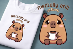 Coffee Mood Animal Clipart | Introvert Coffee Quote Design Product Image 1