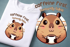 Coffee Mood Animal Clipart | Introvert Coffee Quote Design Product Image 1